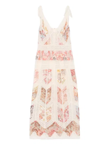 Rochie midi Zimmermann cu model floral cu imagine până la genunchi