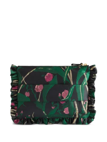 Kopertówka La Doublej w kwiatki z nadrukiem czarna