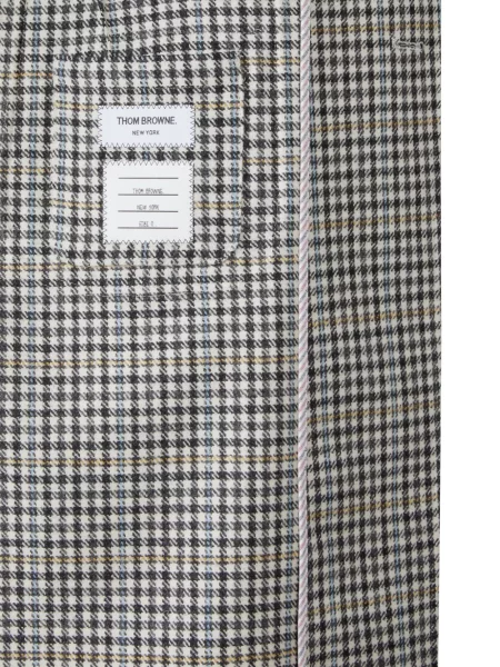 Palton Thom Browne în carouri negru