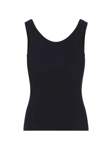 Top Ralph Lauren Collection cu decolteu în V albastru