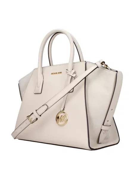 Shopperka Michael Kors skórzana beżowa