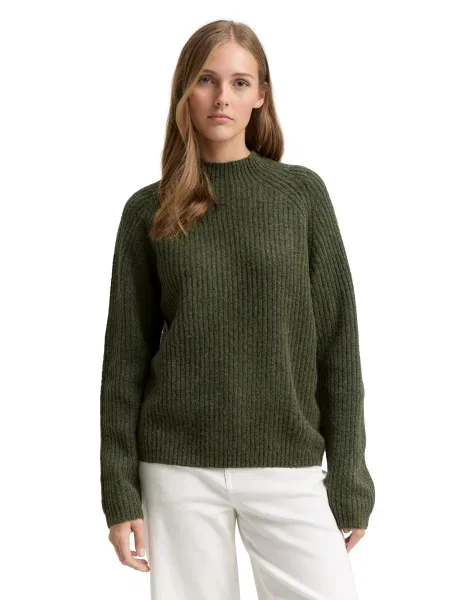 TOM TAILOR DENIM Pulover amestecat verde