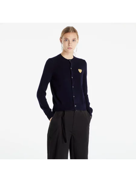 Pulover Comme des Garçons PLAY Cardigan Knit Navy S albastru închis