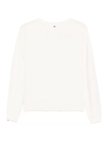 Sweter Liu Jo z okrągłym dekoltem biały