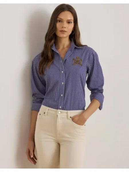 LAUREN RALPH LAUREN Cămașă BROADCLOTH | Relaxed fit albastru