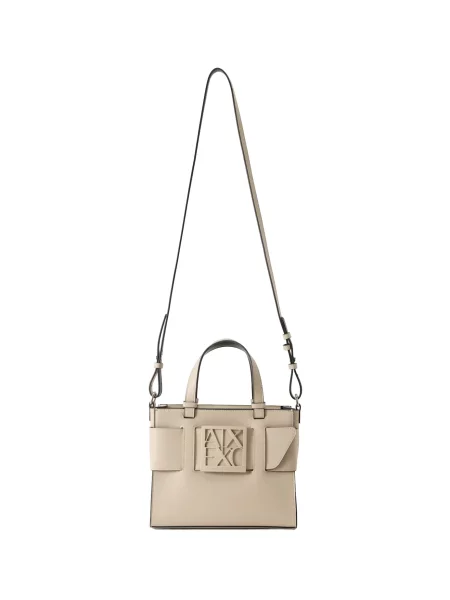 Geantă Armani Exchange din piele bej