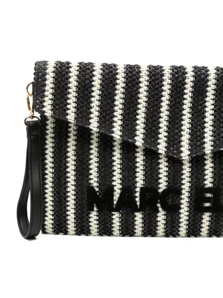 Ριγέ clutch Marc Ellis με αυτόγραφο μαύρο