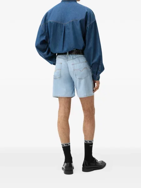 Pantaloni scurți din denim Versace albastru