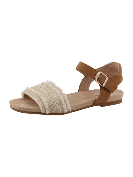 TOM TAILOR Sandale ecru / caramel maro
