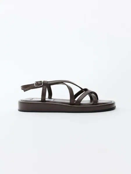 Кожаные босоножки Emmelie Delage коричневые