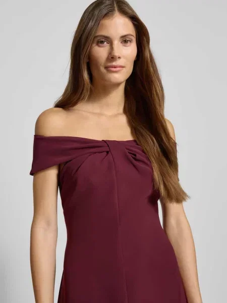 Sukienka koktajlowa o długości do kolan z wiązanym detalem model ‘TAKOTA’ Lauren Ralph Lauren