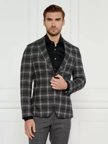 BOSS BLACK Sacou cu adaos de lână negru