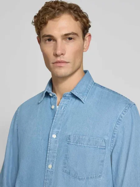 Koszula casualowa o kroju regular fit z bawełny ekologicznej model CARLO' Selected Homme niebieska