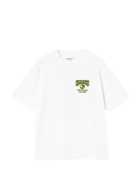 Scurt tricou Carhartt Wip cu imagine alb