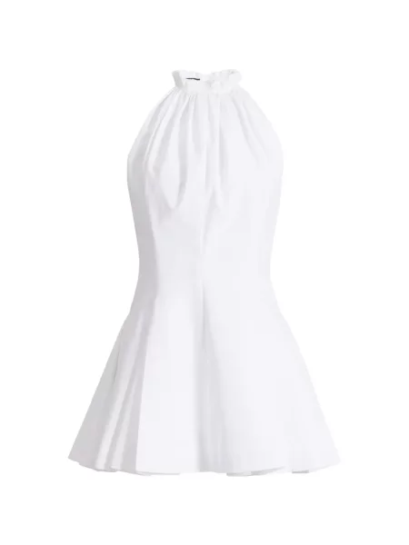 Rochie Balmain din poplin evazată alb