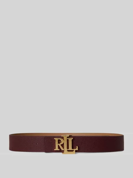 Pasek ze skóry bydlęcej ze sprzączką z logo Lauren Ralph Lauren