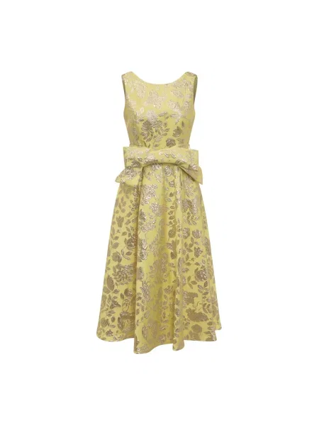Sukienka midi Parosh żakardowa żółta