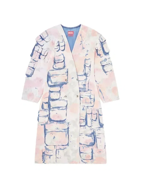 Kurtka jeansowa Diesel dwurzędowa biała