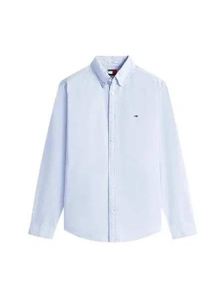 Koszula Tommy Hilfiger z twillu z logo niebieska