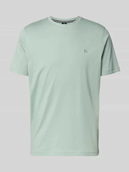 T-shirt z okrągłym dekoltem i wyhaftowanym logo Lerros