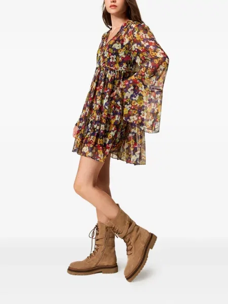 Rochie Twinset cu model floral cu imagine de costum