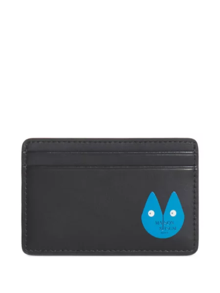 Portofel Maison Kitsune din piele cu imagine negru