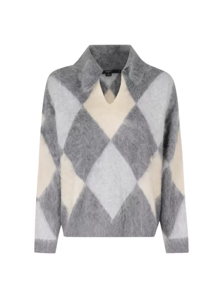 Sweter Seventy z nadrukiem szary
