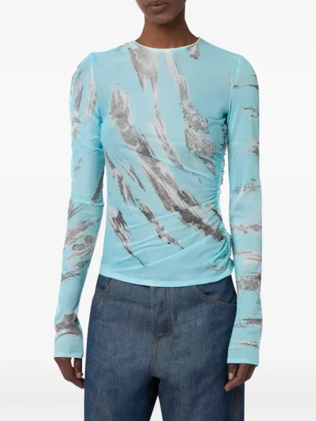Top Moschino din tul albastru