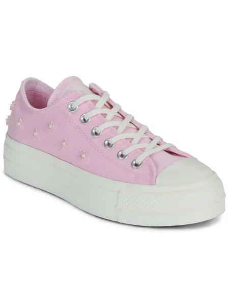Pantofi Converse cu platformă cu mărgele roz