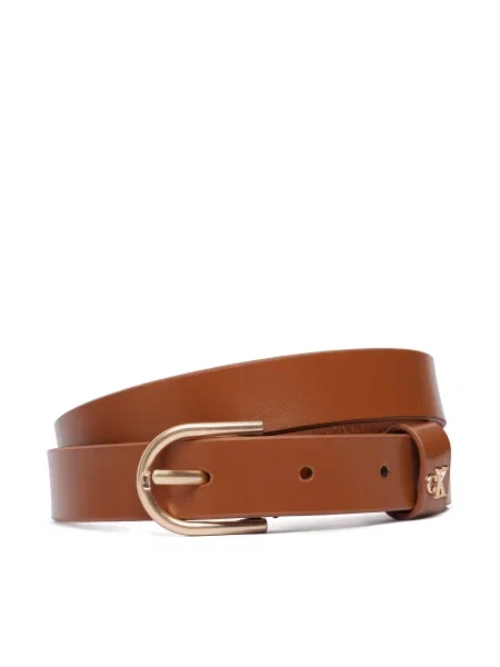 Ζώνη Γυναικεία Calvin Klein Rounded Buckle Ck Loop καφέ