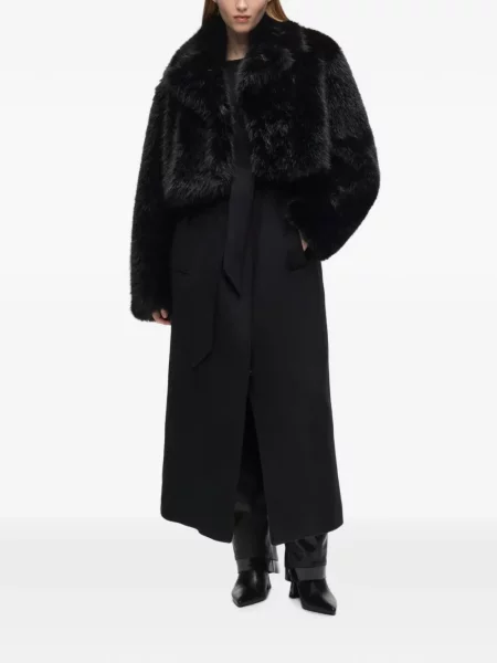 Препасан кожух Karl Lagerfeld с козина черно