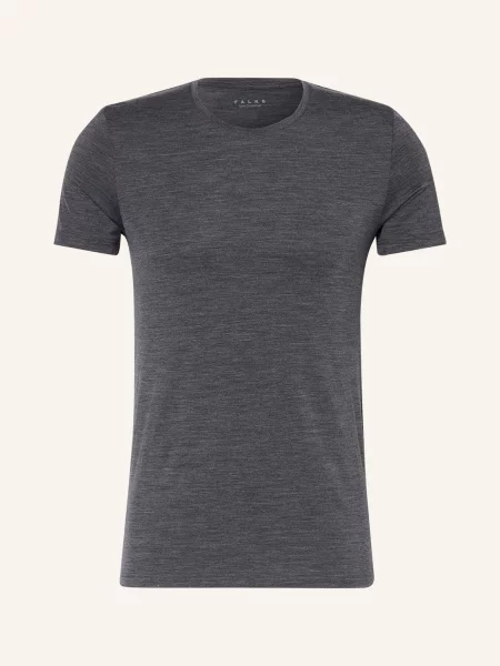 Falke Tričko Daily Climawool S Příměsí Merino Vlny tmavě šedá