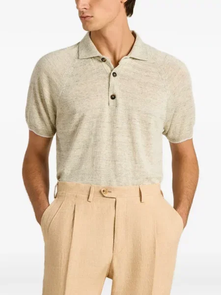 Scurt tricou polo Kiton gri