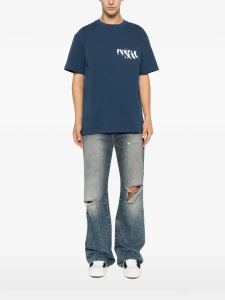 Tricou Purple Brand cu imagine albastru
