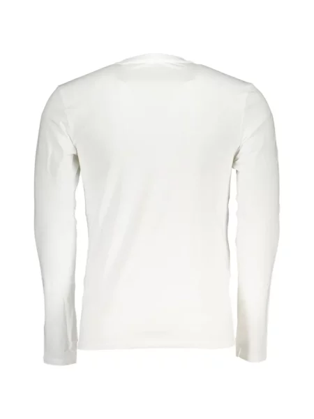 Lung tricou Guess cu autograf alb