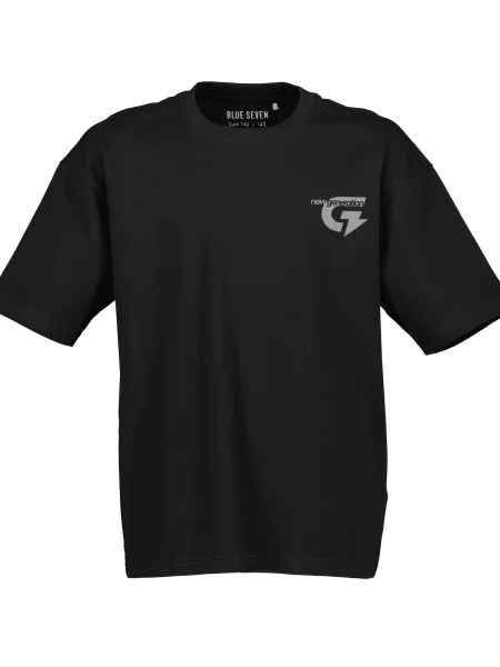 BLUE SEVEN Tricou gri deschis negru
