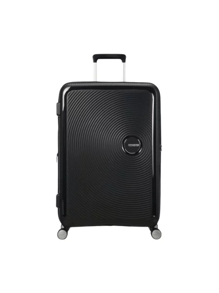 Lniana walizka American Tourister czarna