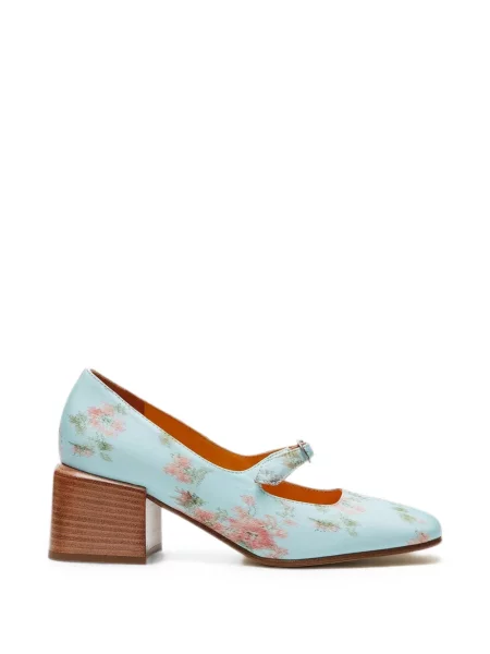 Pantofi cu toc Lili Curia cu model floral cu imagine albastru