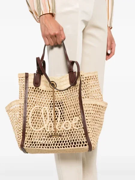 Kötött shopper táska Chloe autogrammal