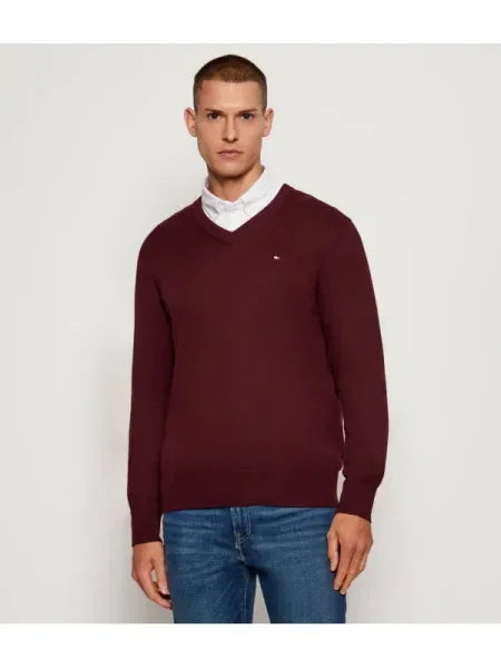 TOMMY HILFIGER Pulover roșu bordeaux bordo
