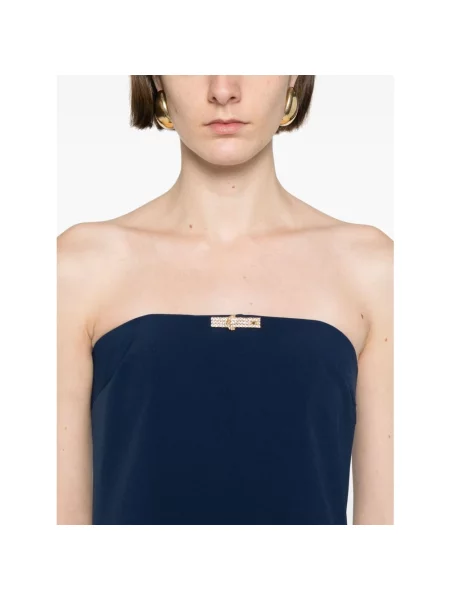 Elisabetta Franchi sukienka granatowy maxi prosta niebieska