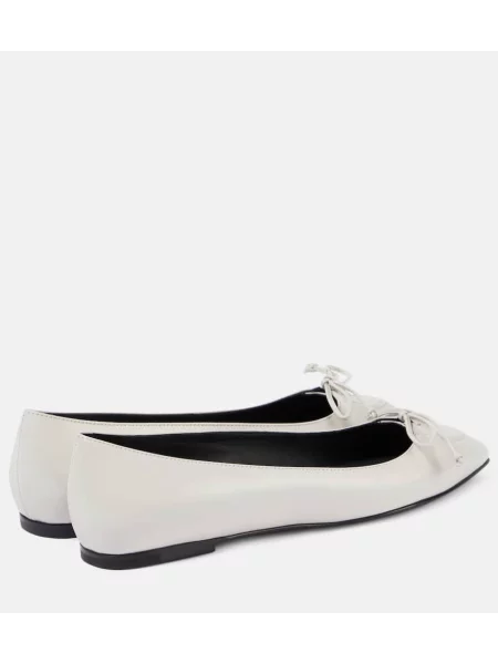 Balerini Alaïa din piele alb