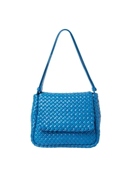 Torebka Bottega Veneta skórzana niebieska