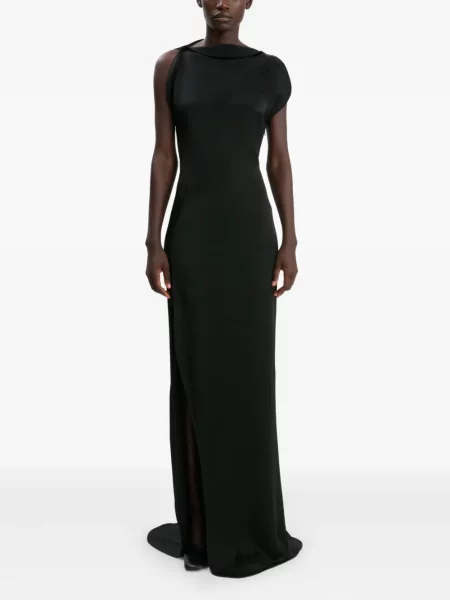 Rochie maxi Victoria Beckham fără mâneci de costum negru