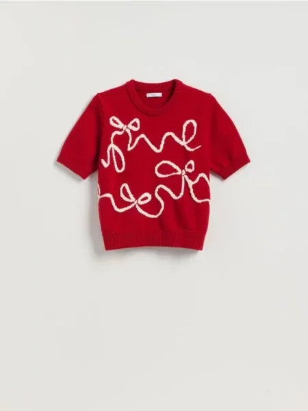 Reserved Светр із бантиками червоний