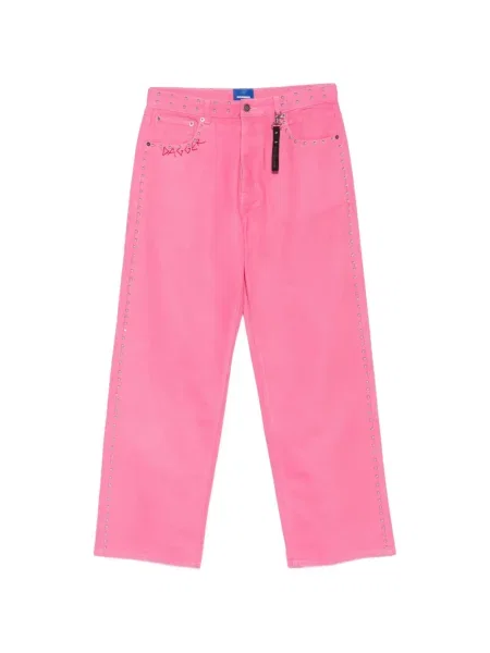 Blugi Dagger cu broderie roz