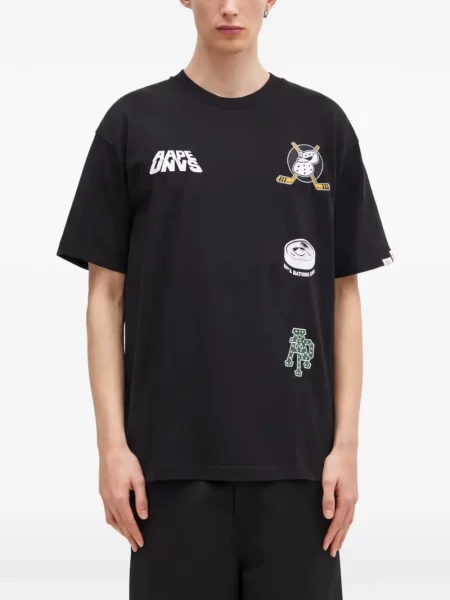 Tricou Aape By A Bathing Ape cu imagine cu decolteu rotund negru