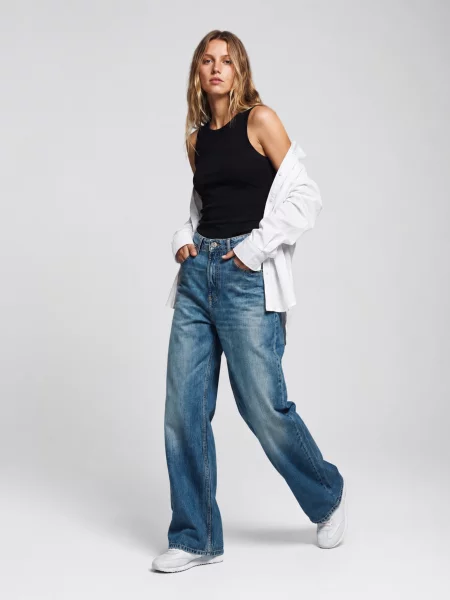 Топ LTB Jeans бавовна/еластан чорний
