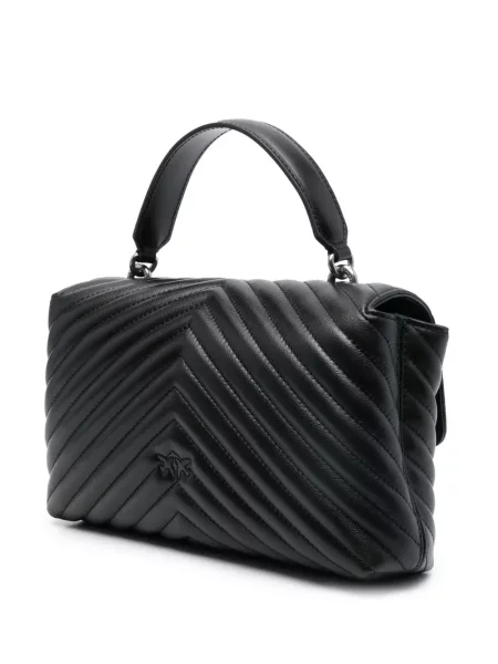 Matlasat geantă shopper Pinko negru