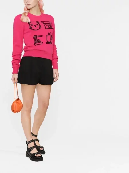 Raštuotas megztinis Alberta Ferretti rožinė